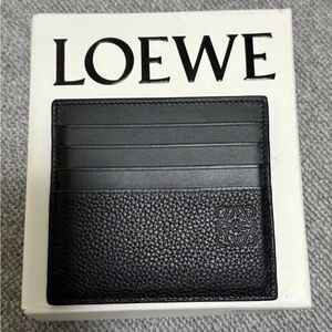 Loewe Textured Black Card Holder Unisex